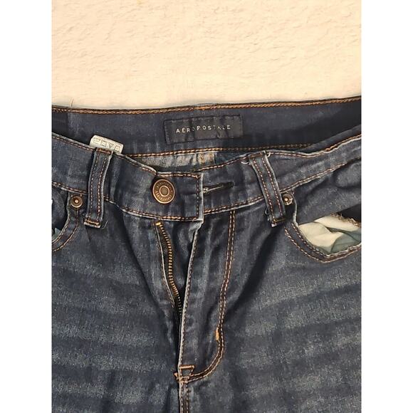 Aeropostale High Waisted Jegging Jeans Women's 8 Reg/Dark Blue Cotton Blend - Picture 2 of 10